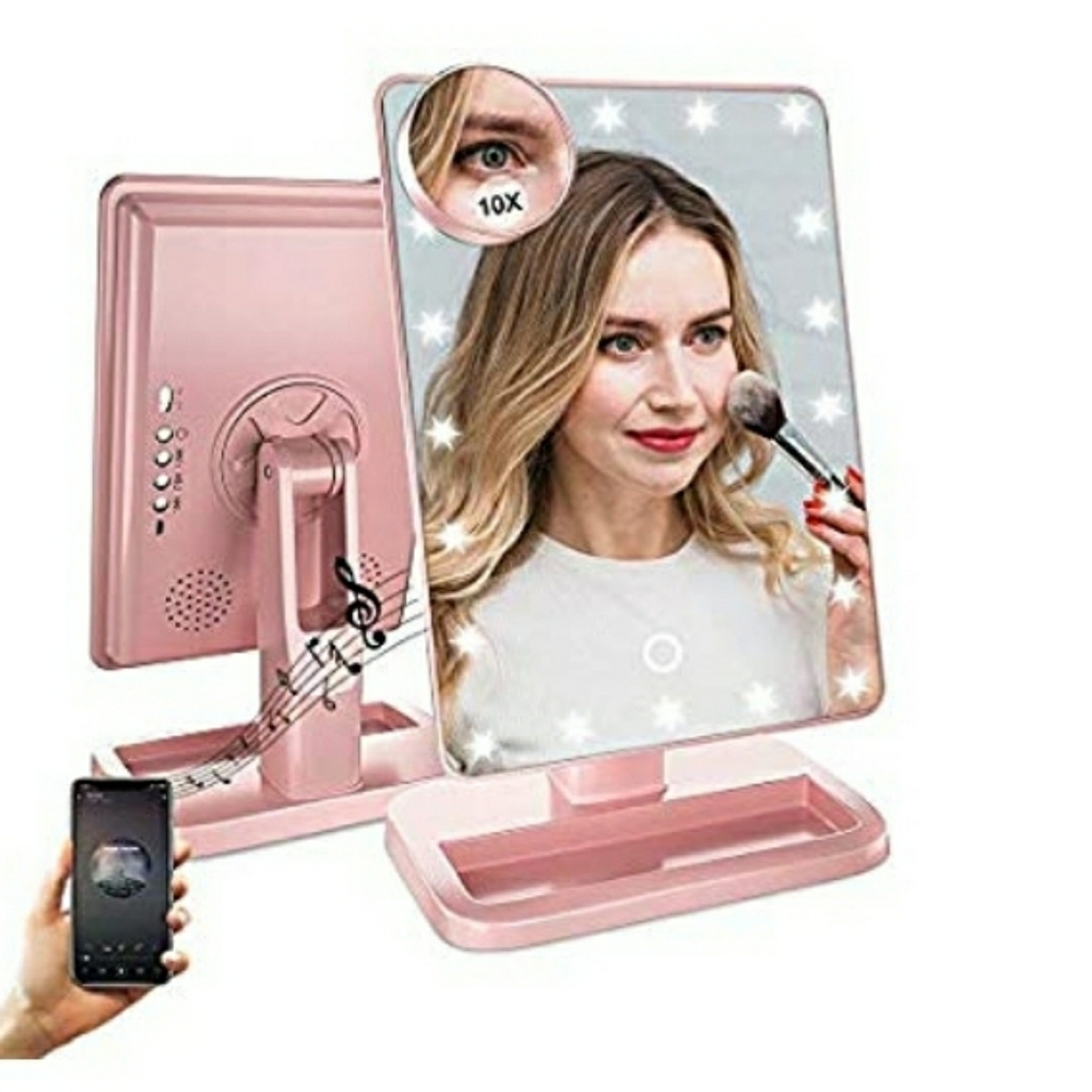 Rose Gold Touchscreen Vanity Mirror w/ Bluetooth